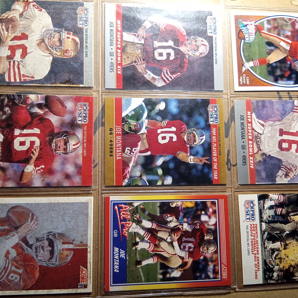 Joe Montana Football Trading Cards Collection